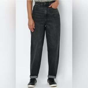 American Eagle regular standard black cotton baggy mid 2 high rise denim jean 00